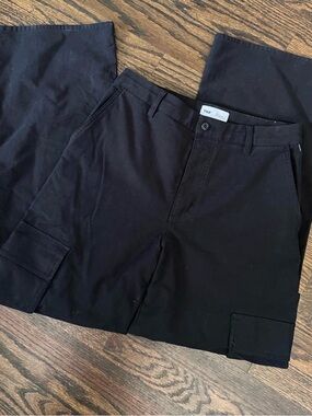 TNA Black womens Cargo Pants with Flap Pockets